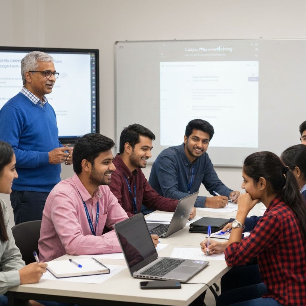 Students in a placement training session